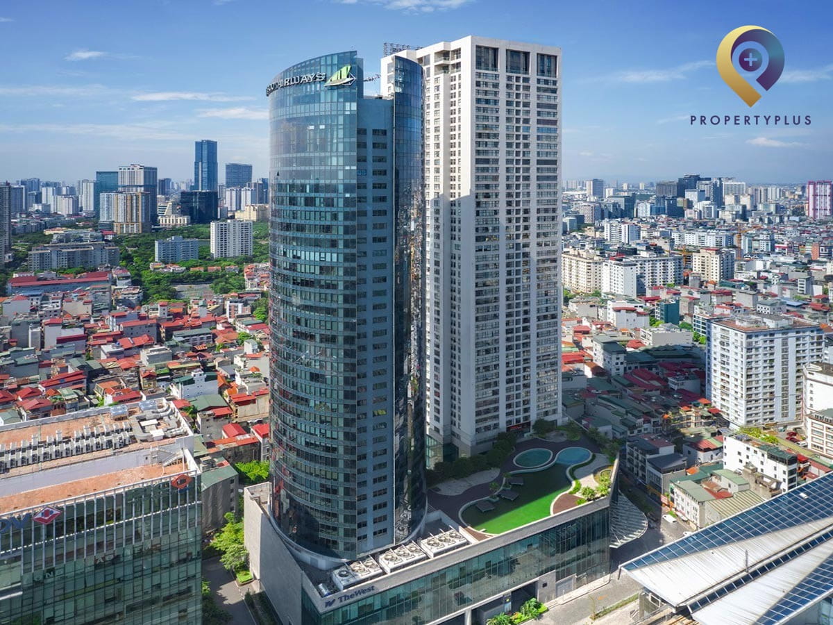 Toàn cảnh tòa nhà The-West tại quận Cầu Giấy, Hà Nội do Property Plus giới thiệu